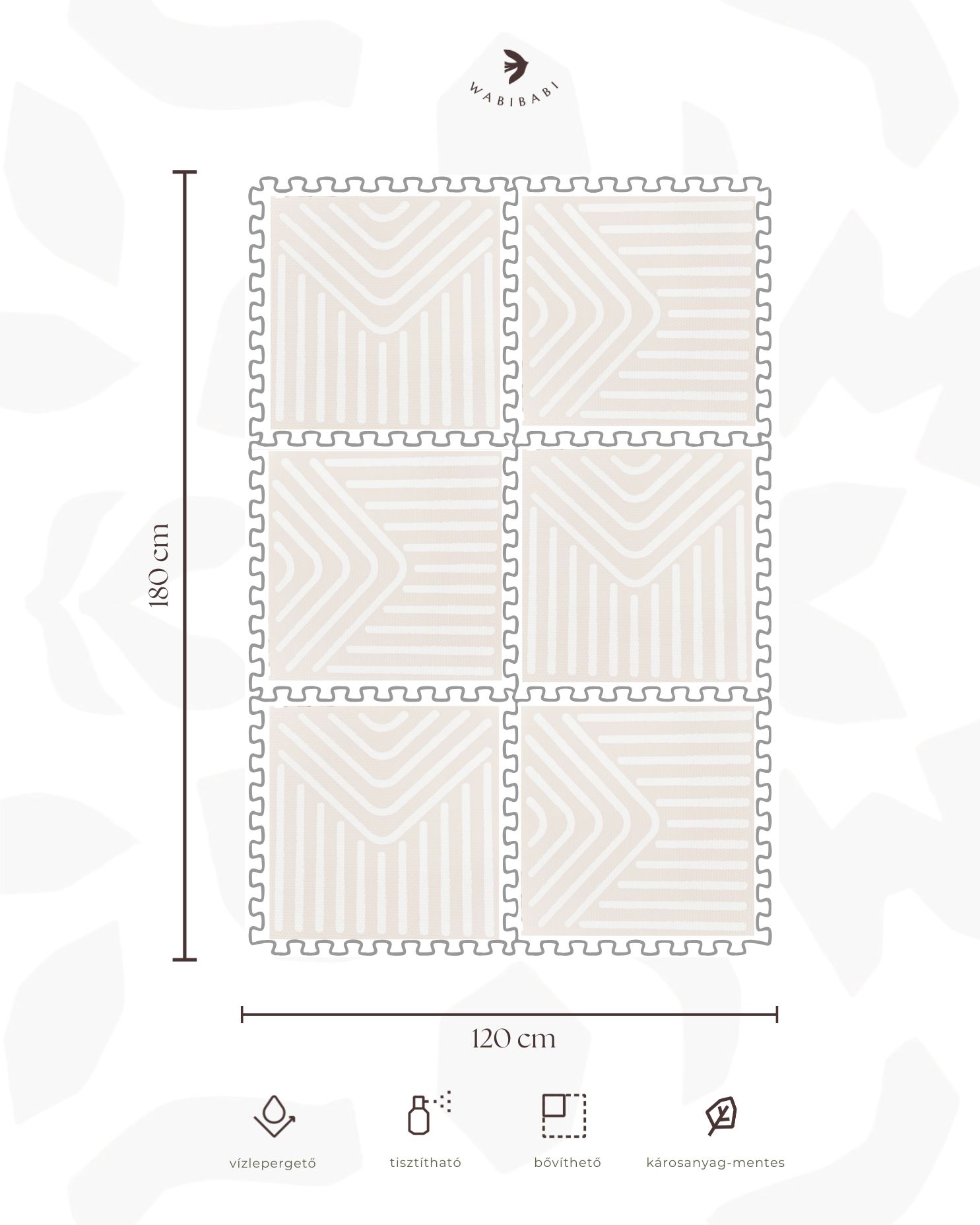 Puzzle Habszivacs Játszószőnyeg (Boho Rose)